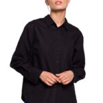 bawełniana koszula damska - czarna