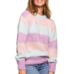 ciepły sweter w bloki kolorystyczne - model 1