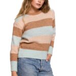 ciepły sweter w bloki kolorystyczne - model 2