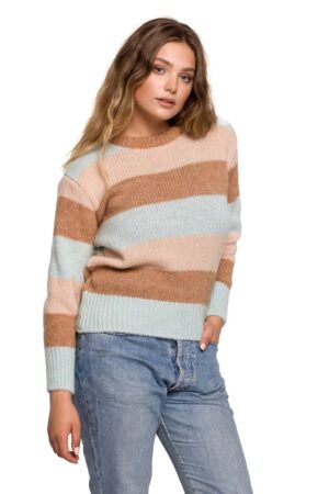 ciepły sweter w bloki kolorystyczne - model 2