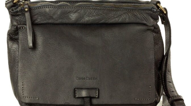 marco mazzini czarna torebka skórzana messenger retro bag
