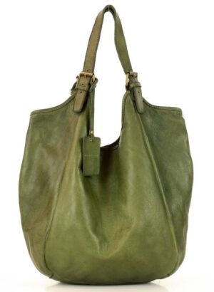 marco mazzini zielona  torebka skórzana damska handmade shopping bag
