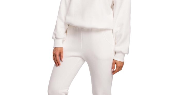 oversizowa bluza dresowa z haftem – ecru