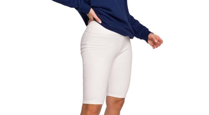 legginsy typu kolarki – ecru
