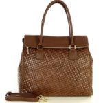 elegancka biznesowa torebka kuferek- brązowy