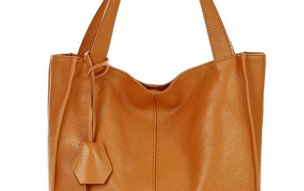 modny skórzany shopper mazzini – camel