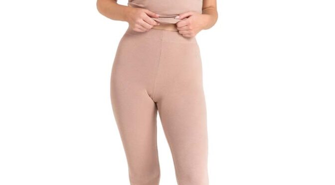 legginsy z  zapiętkiem – mocca