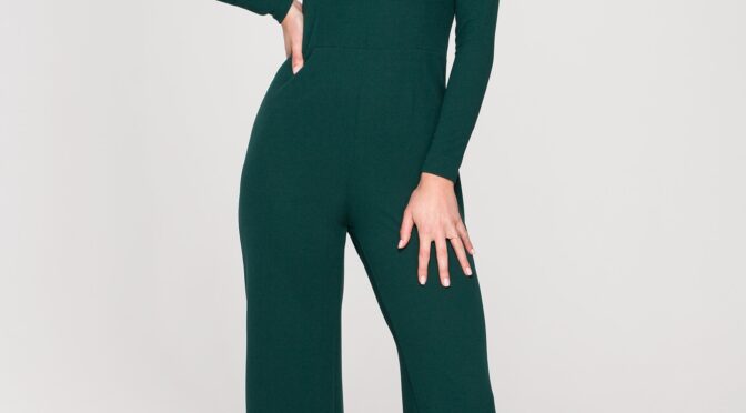 kombinezon z detalami z siateczki - zielony