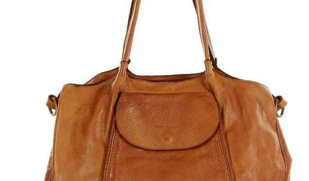 marco mazzini torebka skórzana shopper bag brąz camel
