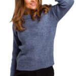 niebieski klasyczny ciepły sweter