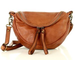 miejska listonoszka nerka crossbody z łańcuszkiem - camel