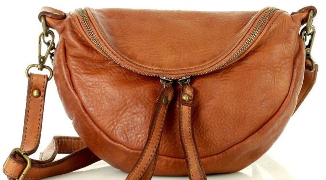 miejska listonoszka nerka crossbody z łańcuszkiem - camel