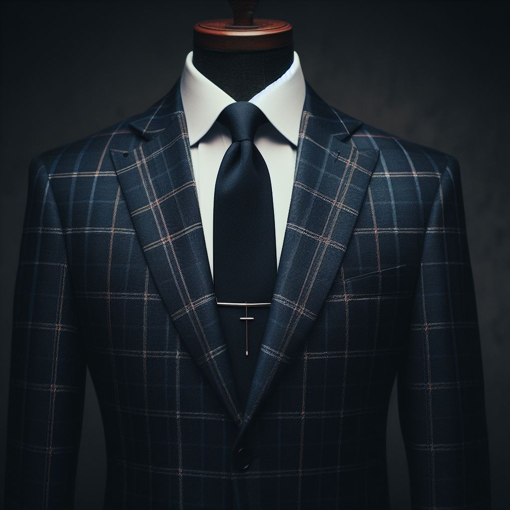 Granatowy Garnitur w Kratę: Elegancja z Nutką Casualu